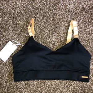 Cleo Harper ESKA Black/Gold Sports Bra NWT